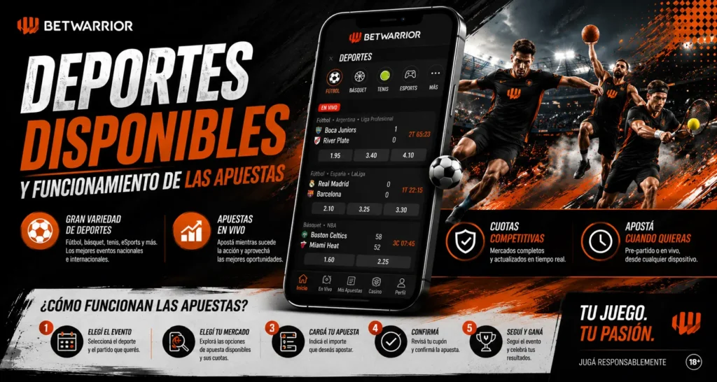 Deportes disponibles y funcionamiento de las apuestas